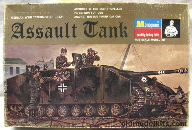 Monogram 1/32 German WWII Sturmgeschuetz IV L/48 Assault Tank, 6861 plastic model kit